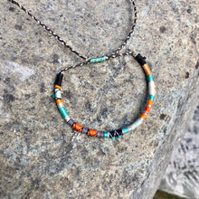 Load image into Gallery viewer, “Burn" Cotton with Ethiopian Opal, Turquoise, and Seed Bead Wanderlust Bracelet
