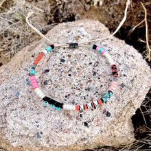 Load image into Gallery viewer, “Wandering Wolf" Fiber Threads with Herkimer diamond, Ethiopian opal, and Turquoise Stone Wanderlust Bracelet
