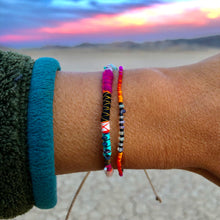 Load image into Gallery viewer, ”Journey of the Sun" Fiber Threads with Turquoise, Pearl, and Opal Stone Wanderlust Bracelet
