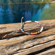 Load image into Gallery viewer, “One Step at a Time" Fiber Threads with an Turquoise Stone Wanderlust Bracelet
