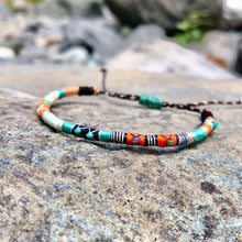 Load image into Gallery viewer, “Burn" Cotton with Ethiopian Opal, Turquoise, and Seed Bead Wanderlust Bracelet
