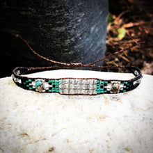 Load image into Gallery viewer, “Moon River” Labradorite, Spiny Oyster Turquoise, Turquoise, Seed Bead Dream Bracelet
