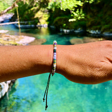 Load image into Gallery viewer, “Woodlands” Fiber Threads with Herkimer Diamond, Amethyst, Malachite, Opal Stone Wanderlust Bracelet
