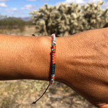 Load image into Gallery viewer, “Arizona" Fiber Threads with Tibetan Turquoise Stone Wanderlust Bracelet

