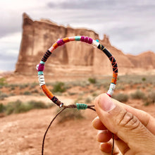 Load image into Gallery viewer, “Arches” Fiber Threads with Herkimer Diamond, Turquoise, Opal Stone Wanderlust Bracelet
