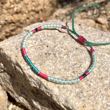 Load image into Gallery viewer, “Life is a Canvas" Fiber Threads with Merino Wool Wanderlust Bracelet
