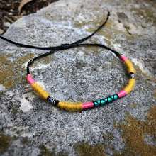 Load image into Gallery viewer, “Mountain Lion” Alpaca Wool, Cotton, and Waxed Linen Cord Wanderlust Bracelet
