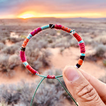 Load image into Gallery viewer, “Desert Paintbrush” Fiber Threads with Herkimer Diamond, Malachite, Opal Stone Wanderlust Bracelet

