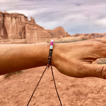 Load image into Gallery viewer, “Arches” Fiber Threads with Herkimer Diamond, Turquoise, Opal Stone Wanderlust Bracelet
