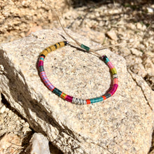 Load image into Gallery viewer, “Living is Art" Fiber Threads with Merino and Alpaca Wool Wanderlust Bracelet

