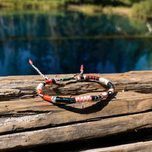 Load image into Gallery viewer, “You’ve Got This" Fiber Threads with an Turquoise Stone Wanderlust Bracelet
