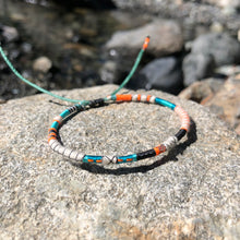 Load image into Gallery viewer, “Pacific Coast Highway” Cotton, Merino Wool, Opal Wanderlust Bracelet
