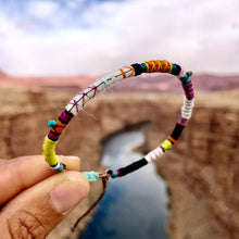 Load image into Gallery viewer, “The Wolf” Fiber Threads with Turquoise and Opal Stones Wanderlust Bracelet
