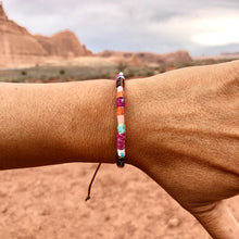 Load image into Gallery viewer, “Arches” Fiber Threads with Herkimer Diamond, Turquoise, Opal Stone Wanderlust Bracelet
