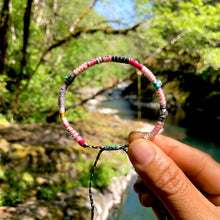 Load image into Gallery viewer, “Tillamook Forest” Fiber Threads with Herkimer Diamond, Turquoise, Opal Stone Wanderlust Bracelet
