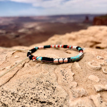 Load image into Gallery viewer, “Balance” Fiber Threads with Herkimer Diamond, Pearl, Turquoise Stone Wanderlust Bracelet
