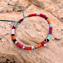 Load image into Gallery viewer, “Desert Paintbrush” Fiber Threads with Herkimer Diamond, Malachite, Opal Stone Wanderlust Bracelet
