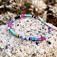 Load image into Gallery viewer, “Wild Lullaby” Fiber Threads with Herkimer diamond, Amethyst, and Turquoise Stone Wanderlust Bracelet
