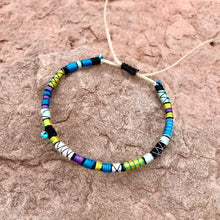 Load image into Gallery viewer, “Island in the Sky” Fiber Threads with Turquoise Stone Wanderlust Bracelet

