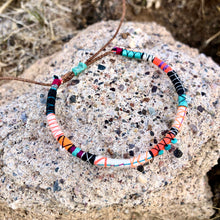 Load image into Gallery viewer, “The Huntress” Fiber Threads with Herkimer Diamond, Pearl, Tibetan Turquoise Stones Wanderlust Bracelet
