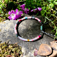 Load image into Gallery viewer, “Tillamook Forest” Fiber Threads with Herkimer Diamond, Turquoise, Opal Stone Wanderlust Bracelet
