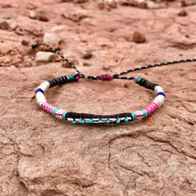 Load image into Gallery viewer, “Sandstone” Fiber Threads with Turquoise Stone Wanderlust Bracelet
