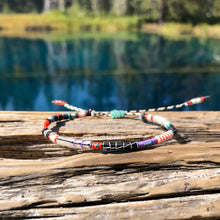 Load image into Gallery viewer, “One Step at a Time" Fiber Threads with an Turquoise Stone Wanderlust Bracelet
