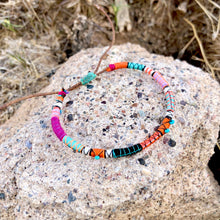 Load image into Gallery viewer, “Arizona" Fiber Threads with Tibetan Turquoise Stone Wanderlust Bracelet
