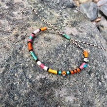 Load image into Gallery viewer, “Blaze" Cotton with Labradorite, Turquoise, and Ethiopian Opal Wanderlust Bracelet
