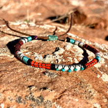 Load image into Gallery viewer, “Utah" Fiber Threads with Turquoise Stone Wanderlust Bracelet
