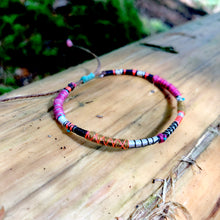 Load image into Gallery viewer, “Slightly" Fiber Threads with Malachite Stones Wanderlust Bracelet
