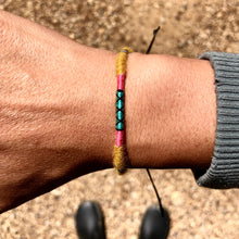 Load image into Gallery viewer, “Mountain Lion” Alpaca Wool, Cotton, and Waxed Linen Cord Wanderlust Bracelet
