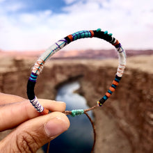 Load image into Gallery viewer, “Orion” Fiber Threads with Tibetan Turquoise Stones Wanderlust Bracelet
