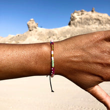 Load image into Gallery viewer, “Cloud" Fiber Threads with Turquoise, Pearl, and Opal Stone Wanderlust Bracelet
