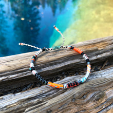 Load image into Gallery viewer, “You are a Warrior" Fiber Threads with an Turquoise Stone Wanderlust Bracelet
